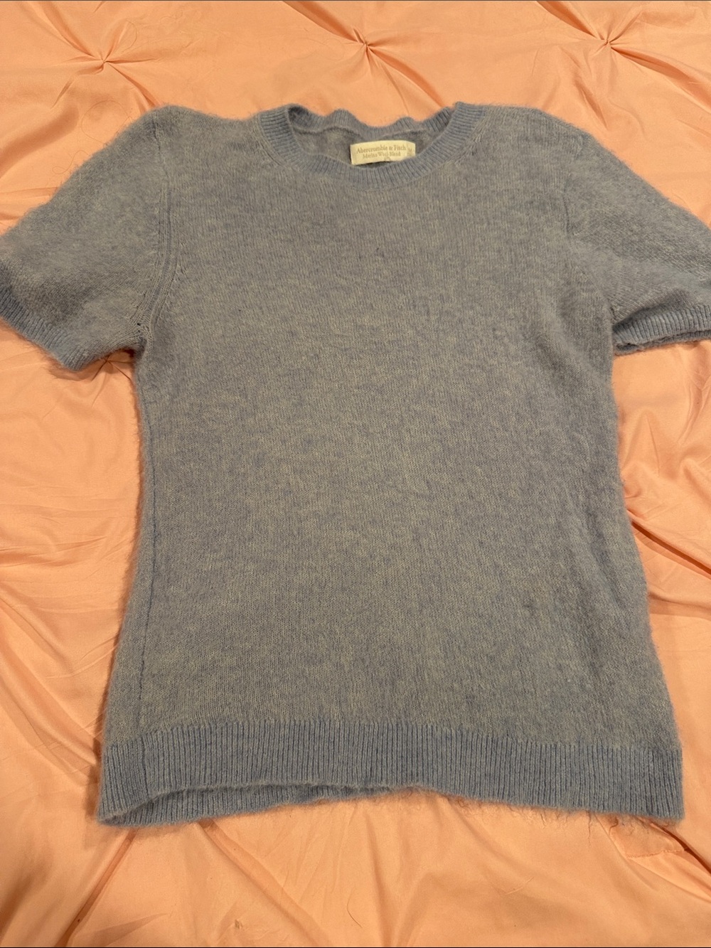 Abercrombie & Fitch Light Blue Merino Blend Crewneck Sweater